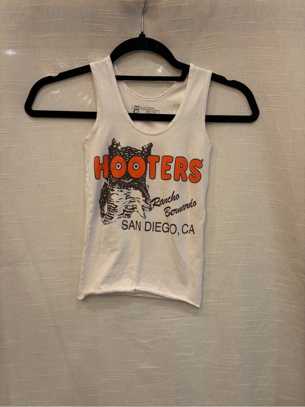 Hooters White Tank Top with Orange Logo - San Diego